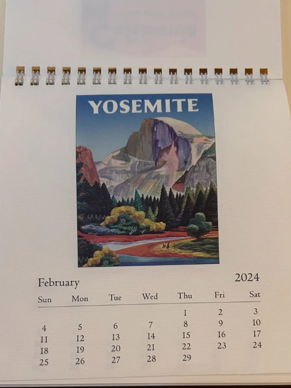 California-Themed Art Desk Calendar 2024